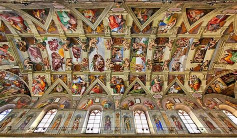 Michelangelo Buonarotti Ceiling of the Sistine Chapel Completed between 1508 - 1512 Fresco ...