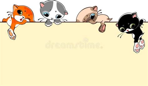 Banner with cats. Banner with little cats. Place for text. vector ...