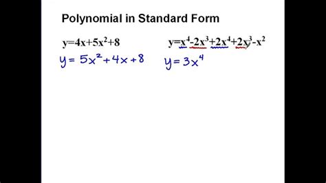 How to write a polynomial in standard form? - Opera Residences