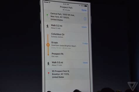 iOS 9 brings public transit directions to Apple Maps - The Verge