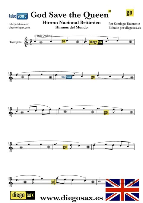 tubescore: God Save the Queen Sheets Music for Trumpet and Flugelhorn ...