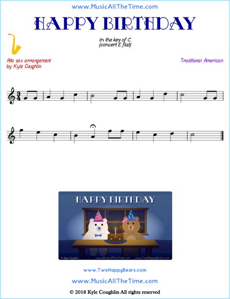 Happy Birthday Alto Saxophone Sheet Music