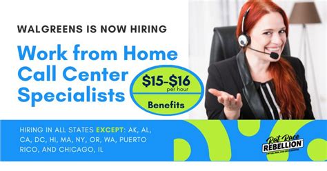 $15-$16/Hr., Benefits - Work from Home as a Walgreens' Call Center ...