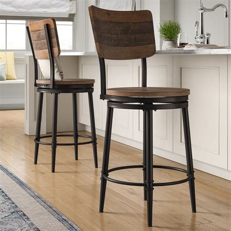 Cathie 30" Swivel Bar Stool | Farmhouse bar stools, Kitchen bar stools ...