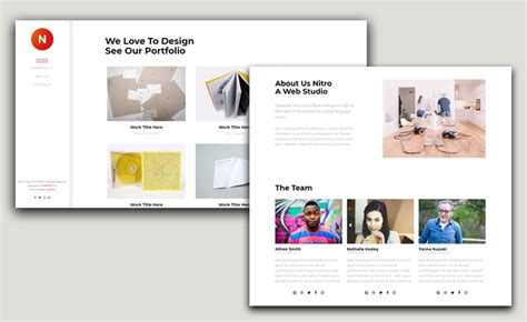 Nitro - Free HTML5 Template for Portfolio Website With Left Side Navigation Menu