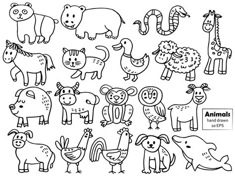 Cartoon Sea Animals Black And White