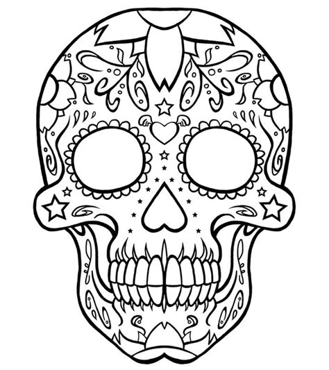 Day Of The Dead Sugar Skull Coloring Page