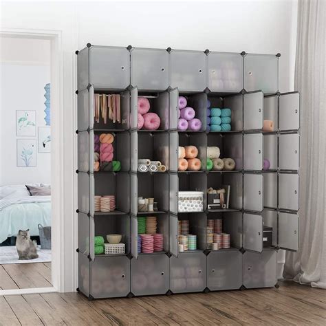 30-Cube Storage Organizer, Eco-Friendly Closted Cube Storage Shelf, Stackable DIY Plastic Closet ...