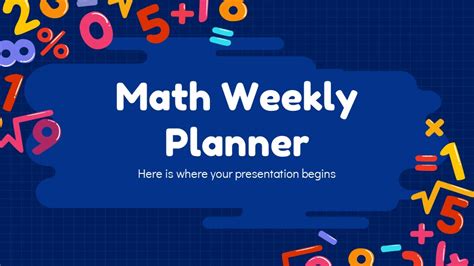 Free Math Weekly Lesson Plan PowerPoint Template & google slide theme