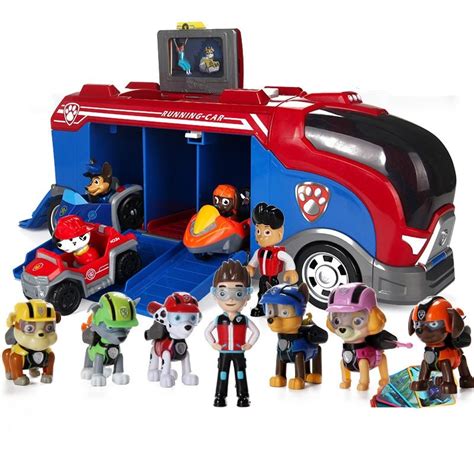 Paw Patrol dog Sliding team big truck toy music rescue team Toy Patrulla Canina Juguetes Action ...