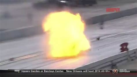 Top Fuel Dragster Explodes, Showers Track With Shrapnel, Leaves Driver Unscathed