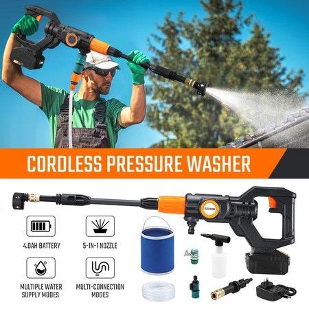 20V 4Ah Cordless High Pressure Washer Portable 20V Electric Cleaner Spray Gun