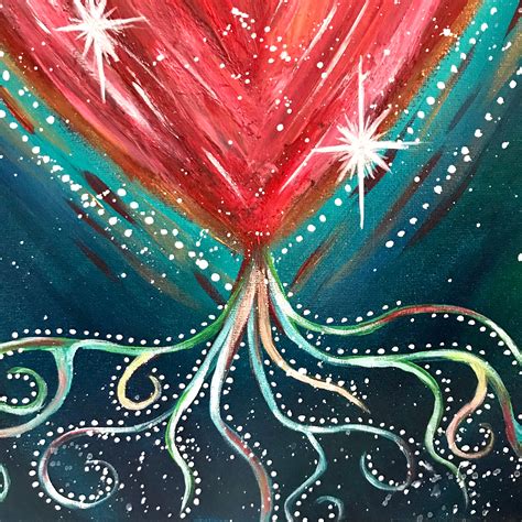 Cosmic Spiritual Love Heart Wall Art Acrylic Canvas Painting | Etsy