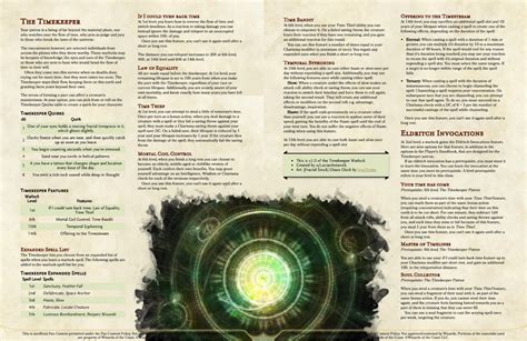 [Severn's Study] The Timekeeper v2.0: A Warlock Patron to govern the laws of time itself ...