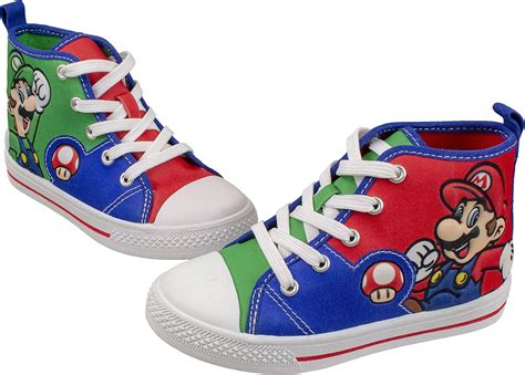 Amazon.com | SUPER MARIO Brothers Mario Luigi Kids Shoe, Nintendo Hi Top Sneaker Laces, Toddlers ...