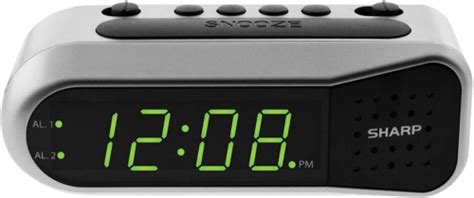 Sharp Electric Digital Dual Alarm Clock Battery Backup LED Large ...