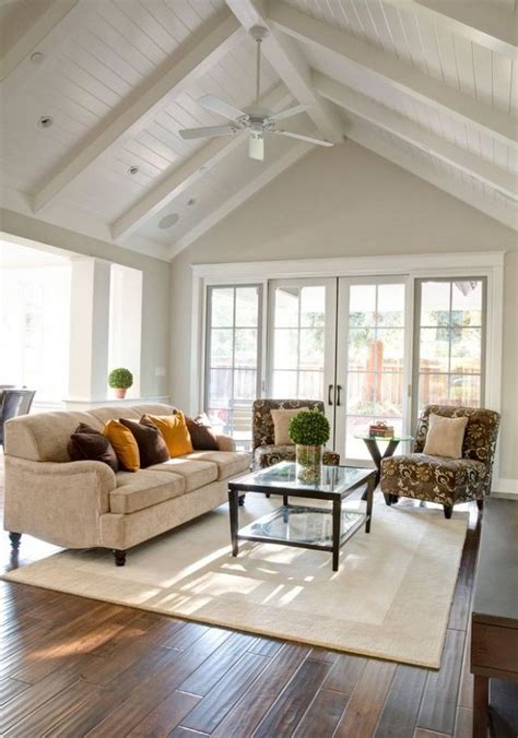 45+ Amazing White Wood Beams Ceiling Ideas For Cottage | Farm house living room, Living room ...