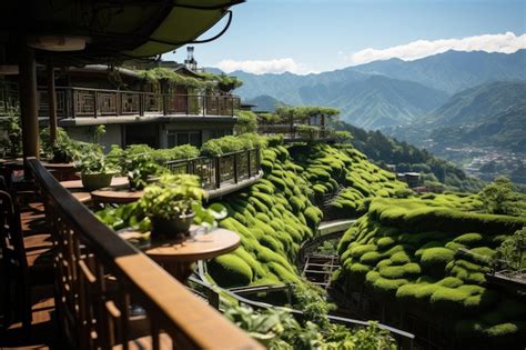 Premium AI Image | Tea plantations in Taipei Taiwan Aerial View ...