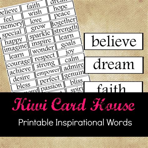 Printable Inspirational Words, A4, Cut Out, Digital Download, Collage Sheet - Etsy