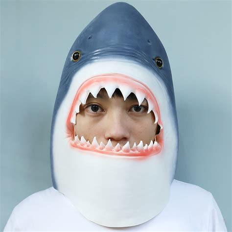 Shark Head Mask Novelty Halloween Costume Party Decorations Funny Latex Animal | eBay