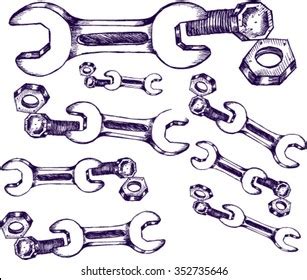 Mechanic Tools Sketch Stock Vector (Royalty Free) 352735646 | Shutterstock