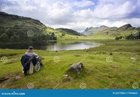 Old man overlooking lake editorial stock image. Image of tarn - 26270864