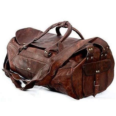 Vintage Brown Leather Duffel Bag at Rs 2899 in Udaipur | ID: 20480347397