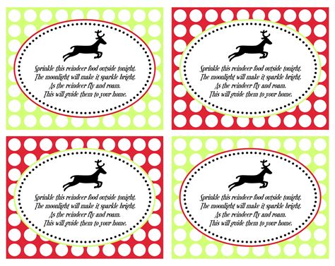 Reindeer Food Tags - 10 Free PDF Printables | Printablee