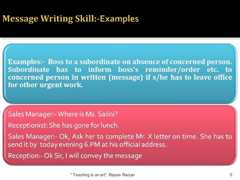 Message writing tips and techniques - format and examples