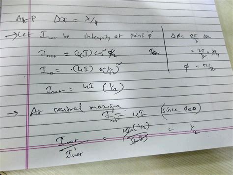 42 The path difference between two interfering waves of equal intensities a point on the is The ...