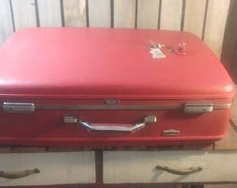 Vintage red suitcase | Etsy