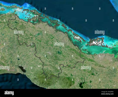 Villa Clara, province of Cuba. High resolution satellite map Stock ...