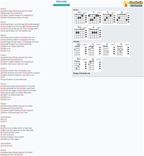 Hợp âm: Otherside - cảm âm, tab guitar, ukulele - lời bài hát | chords.vip