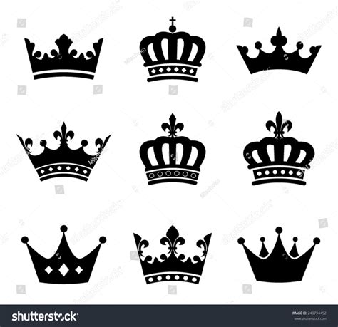 Collection Crown Silhouette Symbols Stock Vector (Royalty Free) 249794452 | Shutterstock