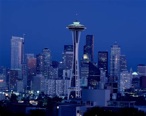 Dusk view of the skyline, Seattle, Washington | Library of Congress