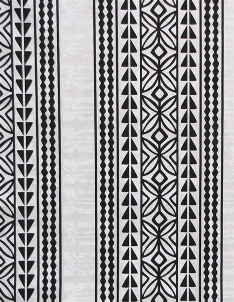 Hawaiian Tapa Quilt Patterns Leaf Geometric Triangle Panels Black White ...