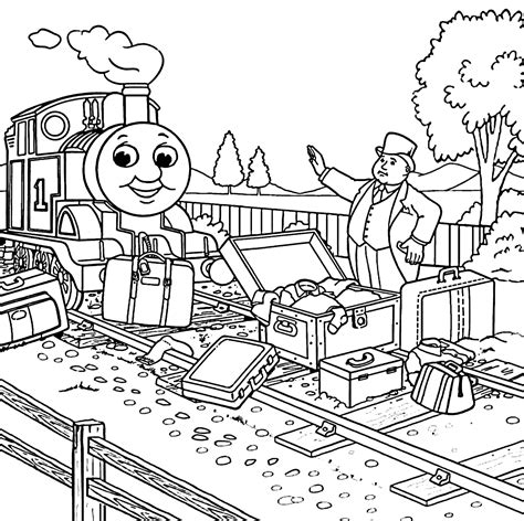 Thomas and friends coloring pages baggage for kids, printable free Train Coloring Pages, Cartoon ...