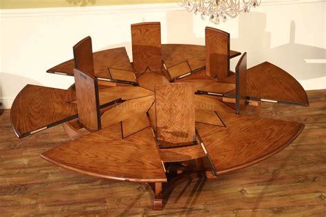 Solid Walnut Round Arts and Crafts Expandable Dining Room Table