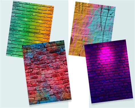 Graffiti Brick Wall Colorful Background Digital Papers - Etsy