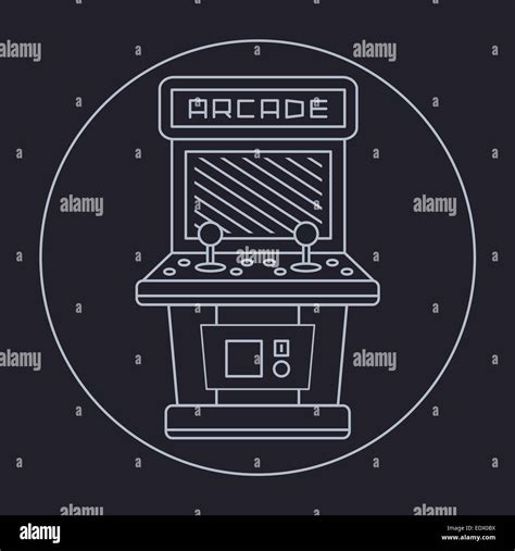 pixel art style simple line drawing of arcade cabinet isolated Stock ...