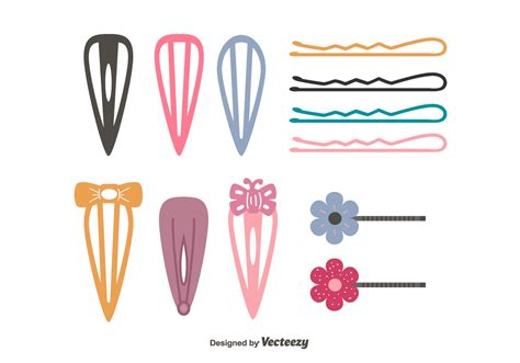 Hair Clips Vector 159279 Vector Art at Vecteezy