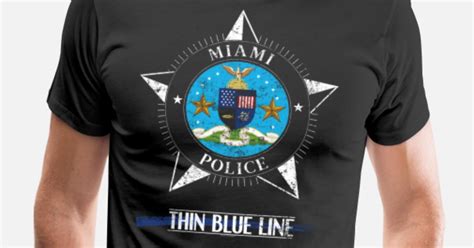 Police T Shirt Miami Florida Police Shirt Gift Men’s Premium T-Shirt ...