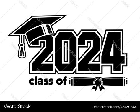 2024 graduate class logo Royalty Free Vector Image