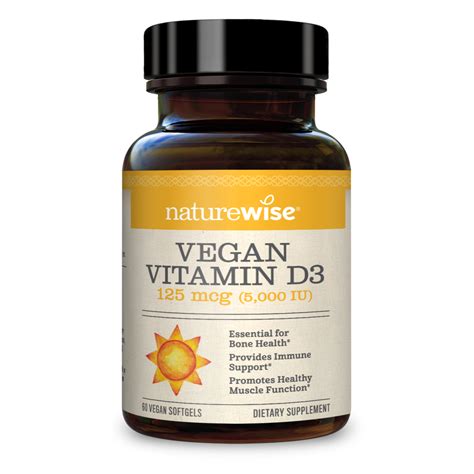 Vegan Vitamin D3 5,000 IU - 125mcg 60 Softgels – NatureWise