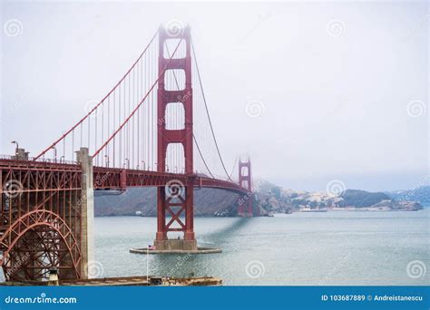 Golden Gate Bridge on a Foggy Day, San Francisco, California Stock Image - Image of overcast ...