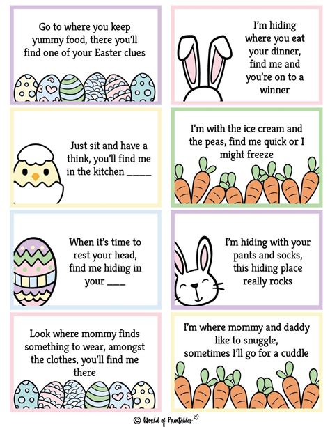 Easter Egg Hunt Clues For Older Kids