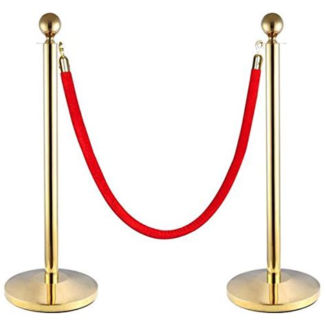 2-Pack Crowd Control Stanchions Barriers Velvet Rope - Buy Online in ...