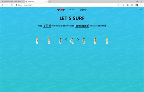 Microsoft brings Edge's Surf game Easter egg to the Dev channel ...