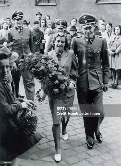 Marriage of Adolf Hitler?s secretary Traudl Junge , with the servant... News Photo - Getty Images