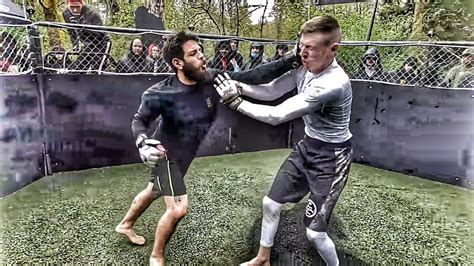 Amateur MMA title fight in our backyard cage! - YouTube